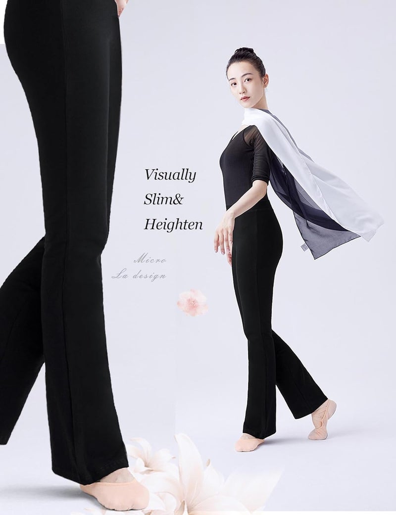 Daydance Black Bootcut Jazz Dance Pants for Women, Comfy Sweatpants for Workout, Exercise, Yoga - Image 3